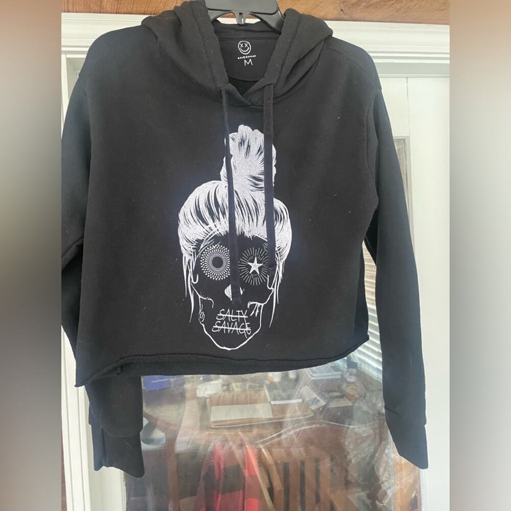 Salty Savage hooded cropped sweatshirt